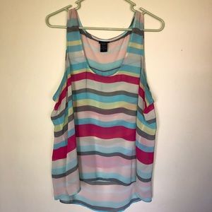 Torrid multi color stripped sheer tank